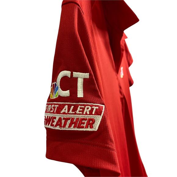 Nike Golf Women's Polo Shirt Dri-Fit Red Short Sleeve NBC Connecticut Logo Sz S - Picture 7 of 10